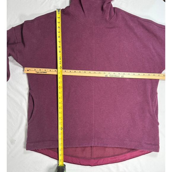 Athleta Burgundy Sweatshirt Cowl‎ Neck Thick Oversized XL - Picture 3 of 10